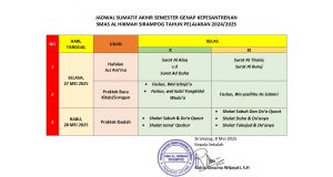JADWAL PENILAIAN SUMATIF AKHIR SEMESTER GENAP KEPESANTRENAN 2025